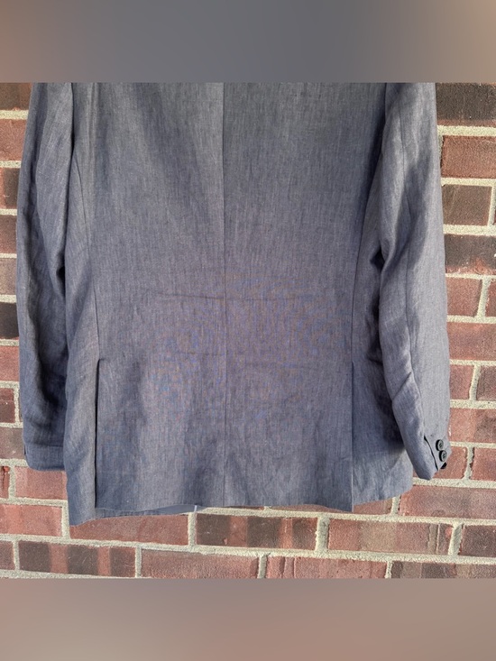 H&M 100% Linen Blazer Mens 42R Gray Summer Lightweight Jacket - Picture 7 of 10